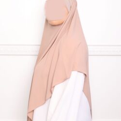 Khimar court en crêpe pointu khimar triangle khimar pas cher mon hijab pas cher beige